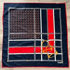 Norma Dori Women's Vintage Scarf Printed Square red, navy blue,gray,yellow,white